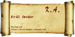 Král Andor névjegykártya