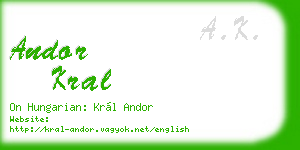 andor kral business card