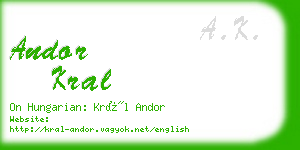 andor kral business card